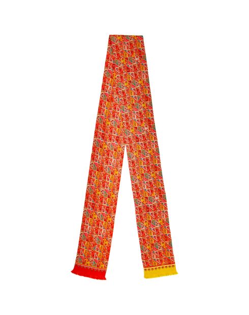 Foulard 100% Soie Cameo corail - 12x190 cm