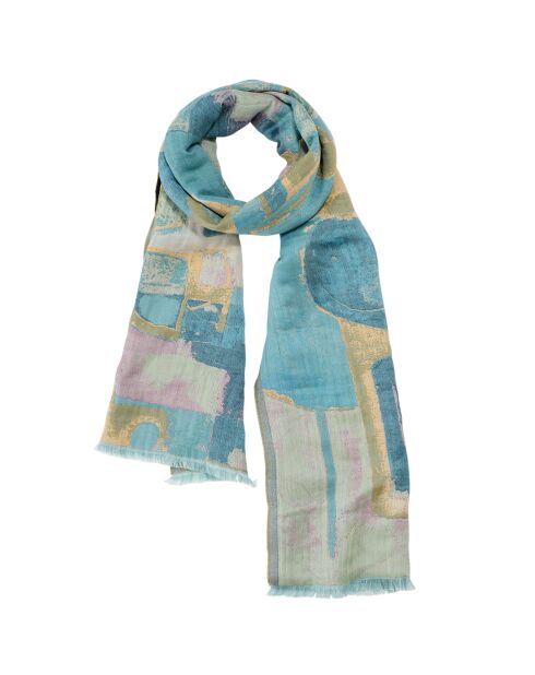 Étole en Coton & Soie Dedely bleue - 50x190 cm