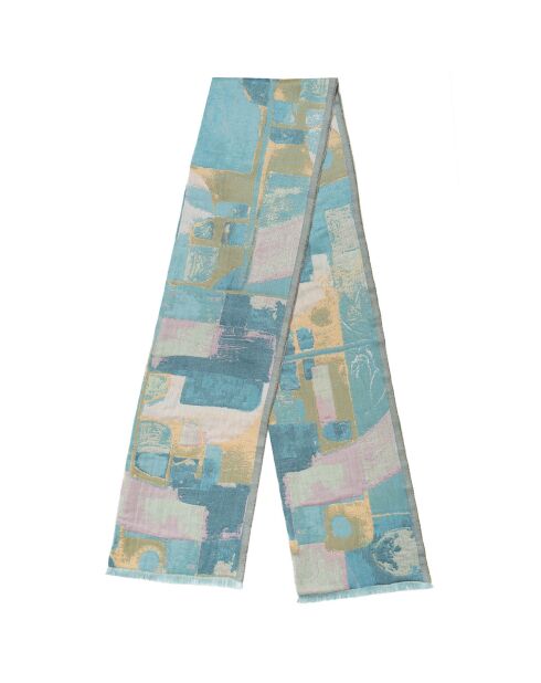 Étole en Coton & Soie Dedely bleue - 50x190 cm