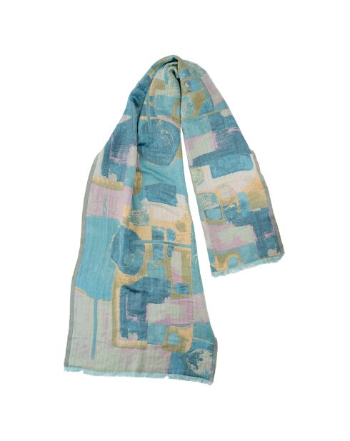 Étole en Coton & Soie Dedely bleue - 50x190 cm