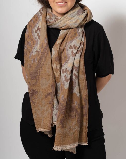 Écharpe 100% Laine Ikat desert - 65x220 cm