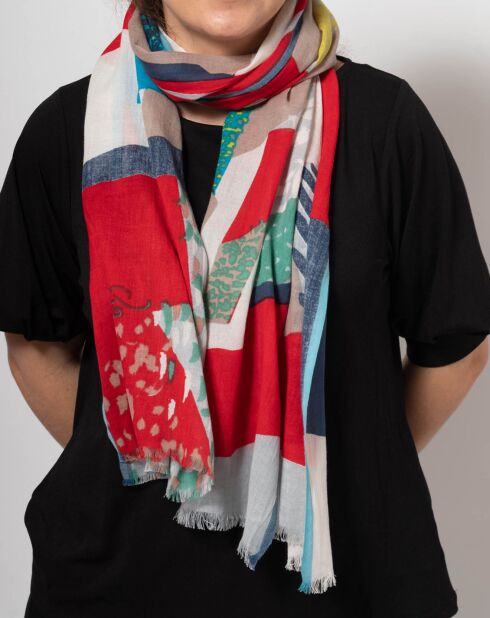 Étole en Coton Salsa rouge - 50x180 cm