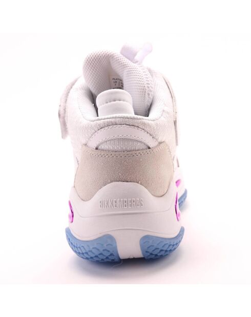 Baskets en Cuir bleu/blanc/violet