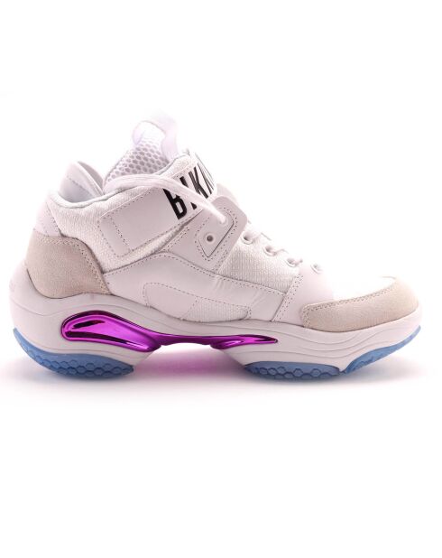 Baskets en Cuir bleu/blanc/violet