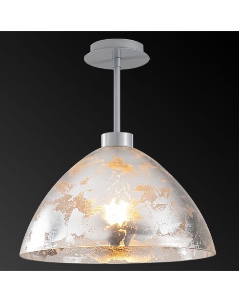 Suspension Bergama argentée - 34x37 cm