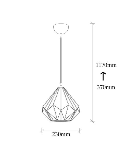 Suspension Diamond  noire - 23x117 cm