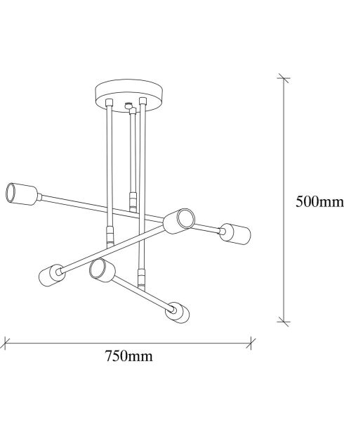 Suspension Flower noire - 75x75x50 cm