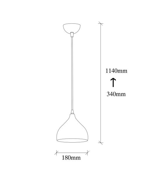 Zwarte tattoo hanglamp - 18x18x114 cm