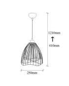 Suspension Zeyno  vintage - 25x25x41 cm