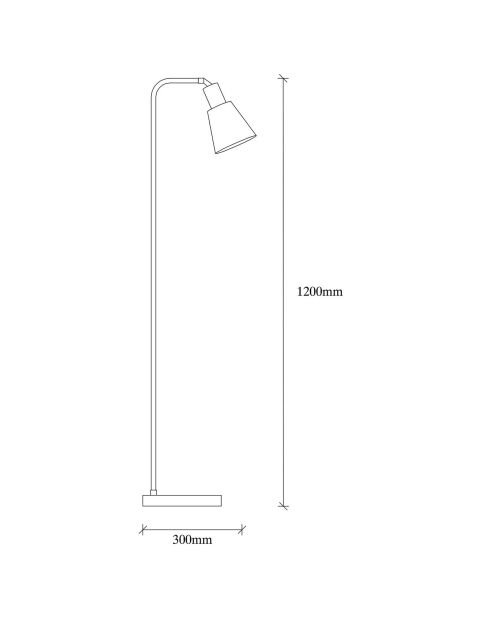 Lampadaire Emek  noir/vintage - 30x22x120 cm