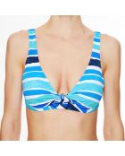 Blaues weiches Triangel-Bikinioberteil La Colorista