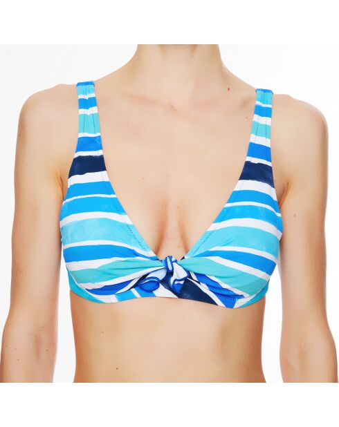 Blaues weiches Triangel-Bikinioberteil La Colorista