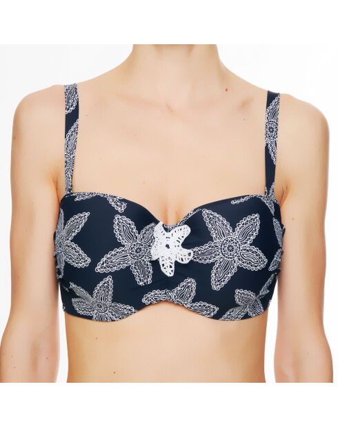 Top bikini a fascia nero per bambina La Caraïbes