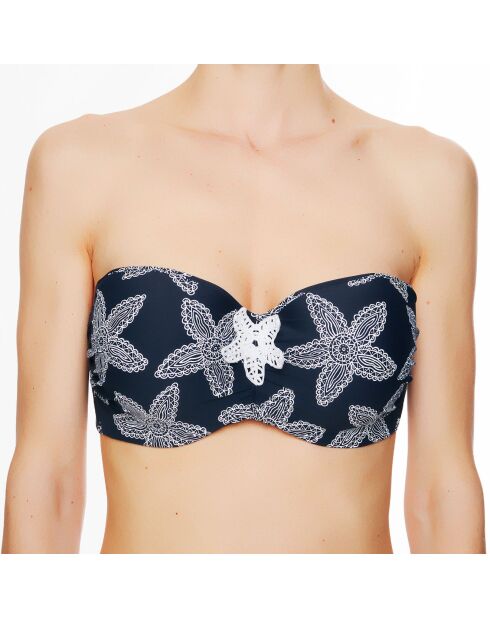 Top bikini a fascia nero per bambina La Caraïbes