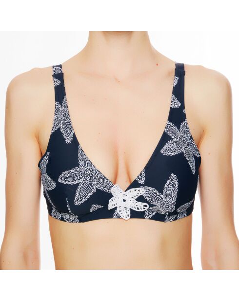 Top bikini a triangolo morbido nero La Caraïbes Girl