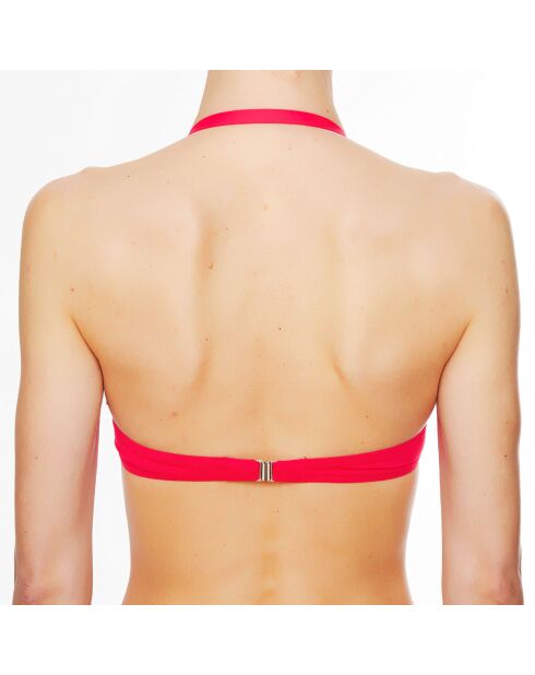 Haut de maillot de bain à coque bandeau La Strass Mania magenta