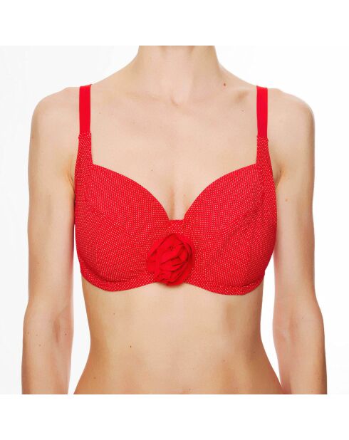 Haut de maillot de bain souple La Beach Glam rouge