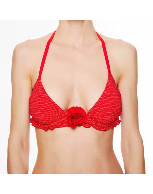 La Beach Glam badpaktop met rode schelpsjaal