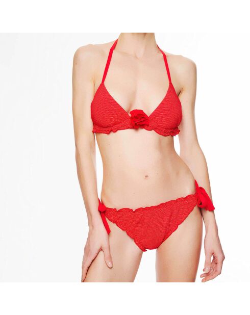 La Beach Glam badpaktop met rode schelpsjaal