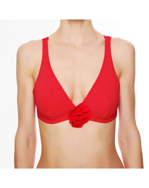 Haut de maillot de bain triangle souple La Beach Glam rouge