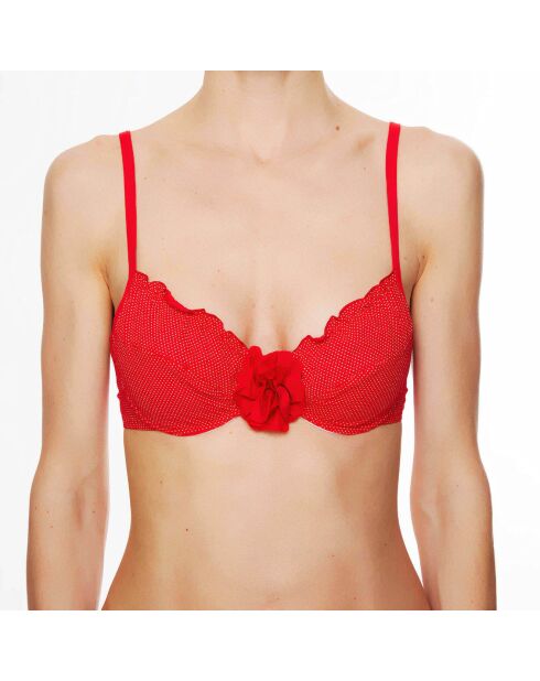 Haut de maillot de bain souple La Beach Glam rouge