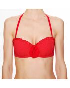 Haut de maillot de bain à coque bandeau La Beach Glam rouge