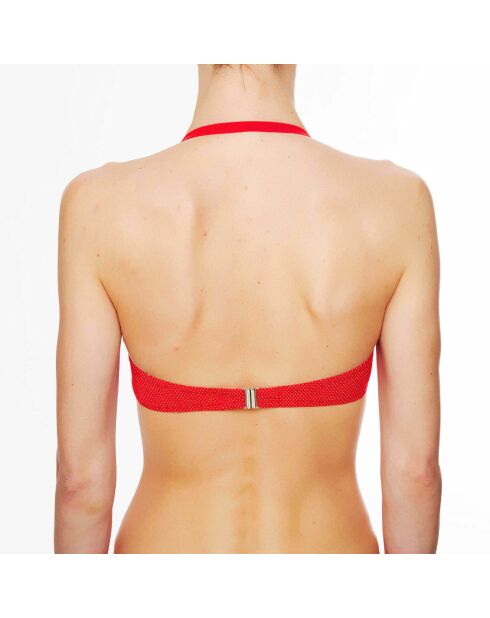 Haut de maillot de bain à coque bandeau La Beach Glam rouge