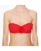 Haut de maillot de bain à coque bandeau La Beach Glam rouge