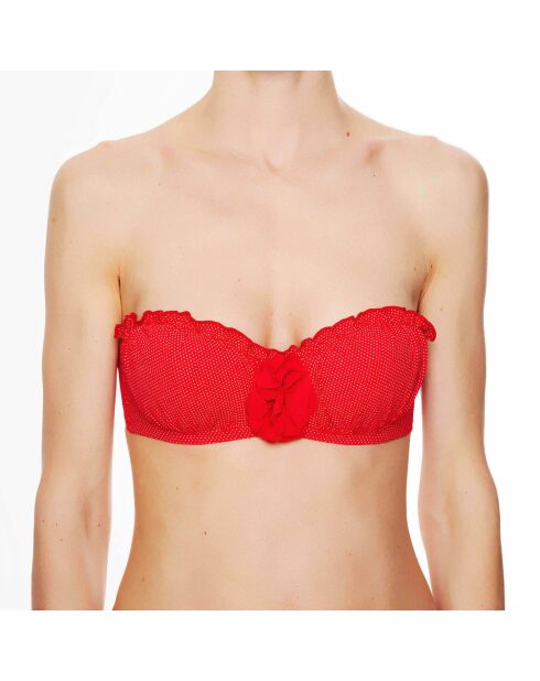 Haut de maillot de bain à coque bandeau La Beach Glam rouge
