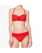 Haut de maillot de bain à coque bandeau La Beach Glam rouge