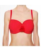 Haut de maillot de bain à coque bandeau La Beach Glam rouge