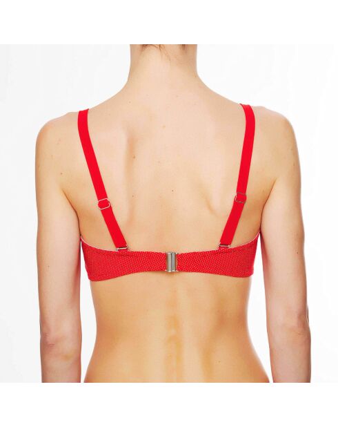 Haut de maillot de bain à coque bandeau La Beach Glam rouge