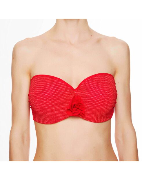 Haut de maillot de bain à coque bandeau La Beach Glam rouge