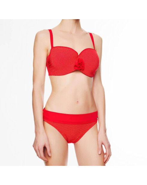 Haut de maillot de bain à coque bandeau La Beach Glam rouge