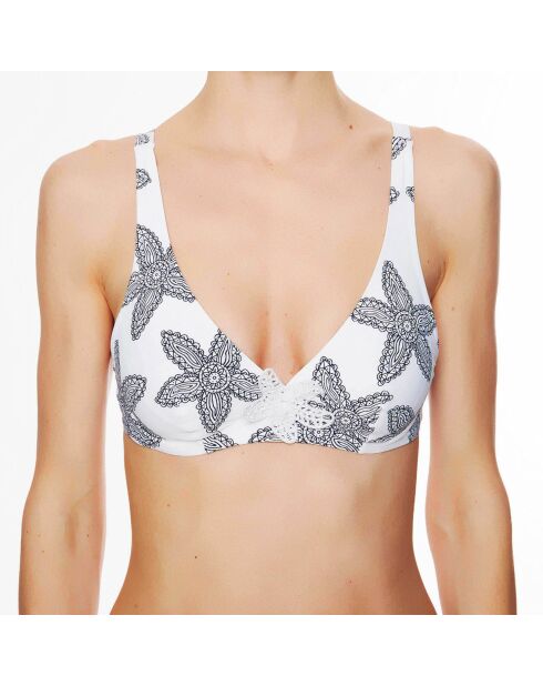 Haut de maillot de bain triangle souple La Caraïbes Girl blanc