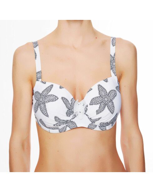 Haut de maillot de bain à coque La Caraïbes Girl blanc