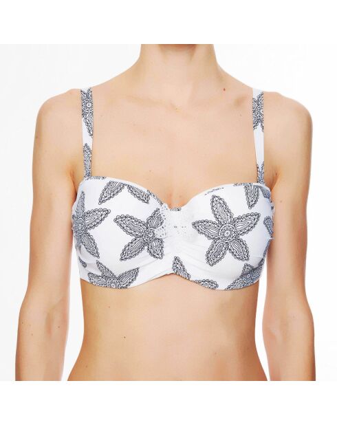 Haut de maillot de bain à coque bandeau La Caraïbes Girl blanc