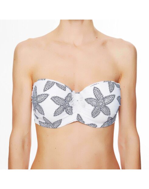 Haut de maillot de bain à coque bandeau La Caraïbes Girl blanc