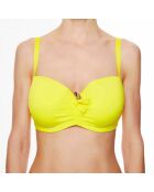 Haut de maillot de bain à coque bandeau La Strass Mania jaune