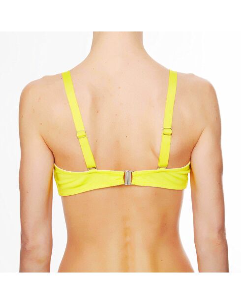 Haut de maillot de bain à coque bandeau La Strass Mania jaune