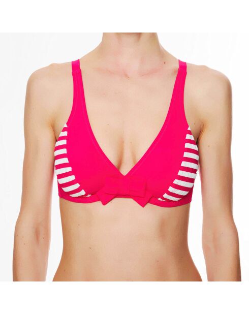 Top bikini a triangolo morbido rosa La Jolie Baigneuse