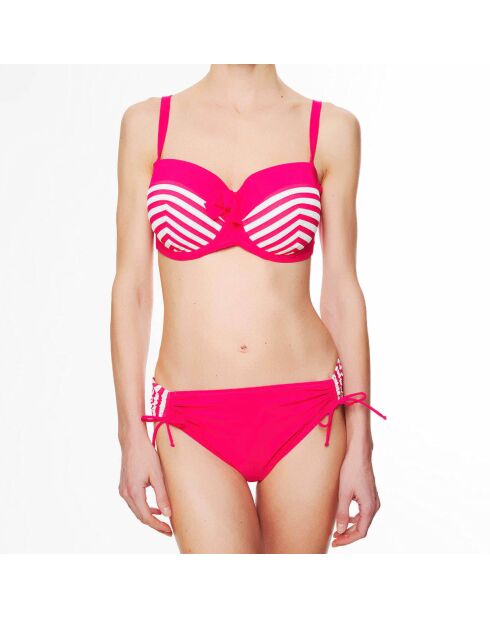 La Jolie Baigneuse rosafarbenes Badeanzugoberteil mit Stirnband