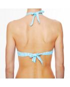 Haut de maillot de bain triangle à coque La Vamp Vichy bleu ciel