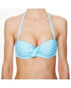 Haut de maillot de bain à coque bandeau La Vamp Vichy bleu ciel