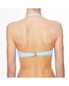 Haut de maillot de bain à coque bandeau La Vamp Vichy bleu ciel