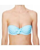 Haut de maillot de bain à coque bandeau La Vamp Vichy bleu ciel
