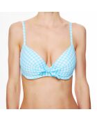 Haut de maillot de bain à coque La Vamp Vichy bleu ciel
