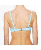 Haut de maillot de bain à coque La Vamp Vichy bleu ciel