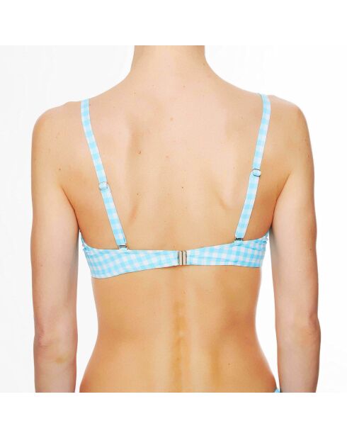 Haut de maillot de bain à coque La Vamp Vichy bleu ciel