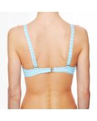 Haut de maillot de bain triangle souple La Vamp Vichy bleu ciel